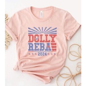 Kissed Apparel Dolly Reba 2024 Short Sleeve Tee in Pink